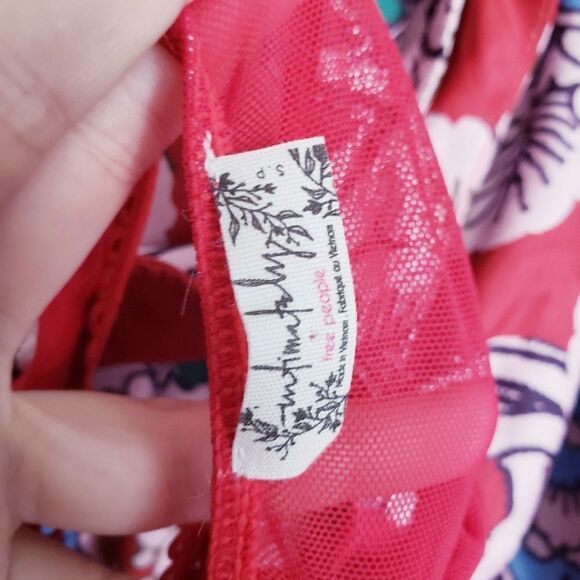 Intimately Free People Red Floral Paisley Spellbound Bodysuit - Picture 8 of 8